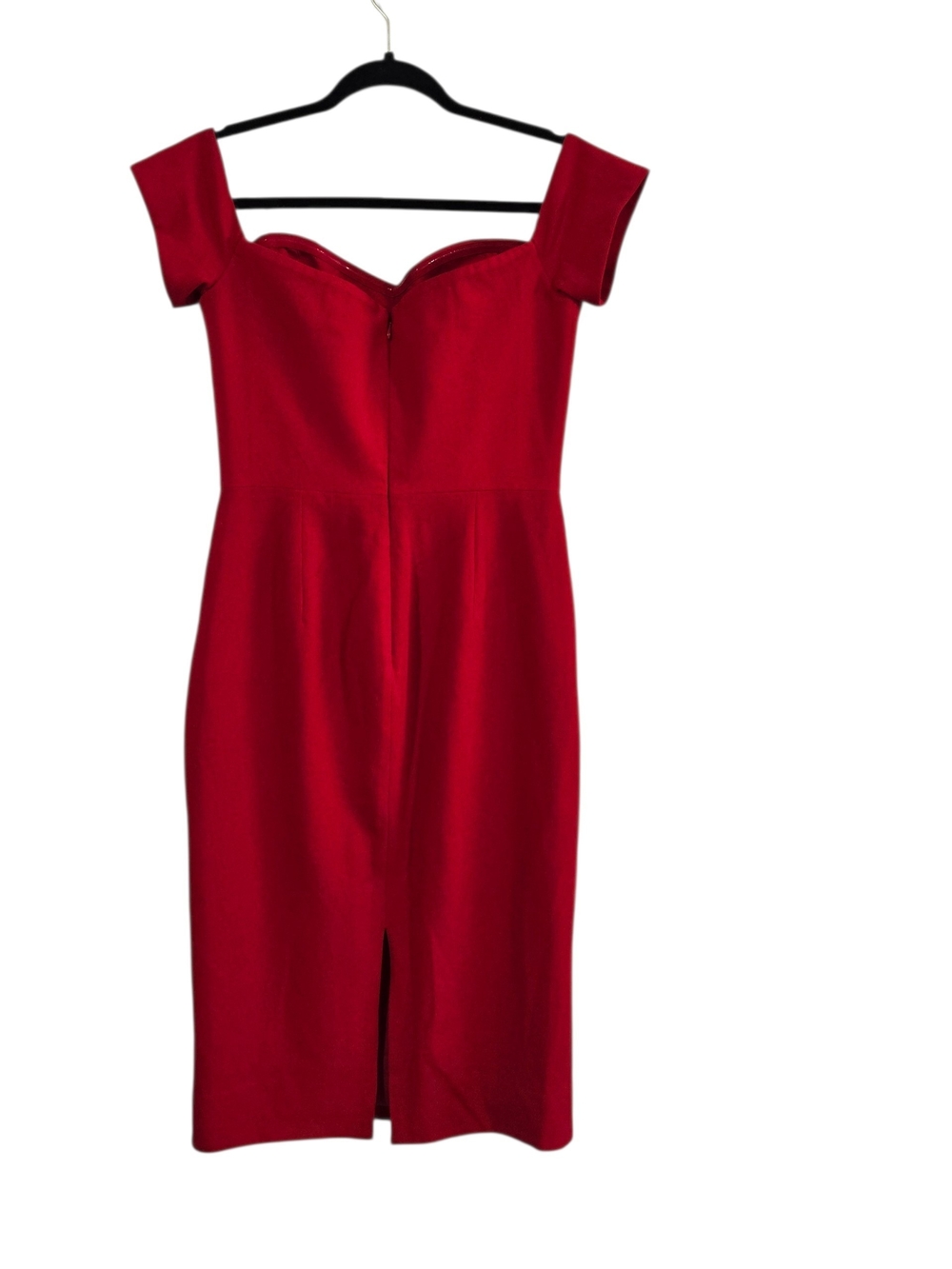 Dress the Population Red Off The Shoulder Sheath Dress Stretch Crepe M New - Picture 2 of 9
